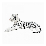 Tigre Branco Deitado 70cm - Pelúcia Enfeite