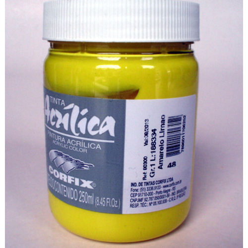 Tinta Acrílica Corfix Amarelo Limão #048 - 250ml G1