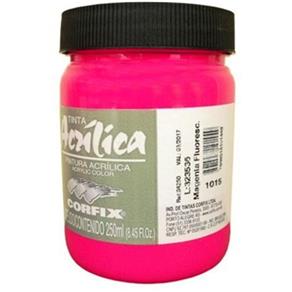 Tinta Acrílica Fluorescente Corfix 250ml Magenta 1015