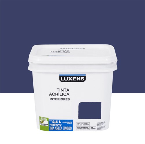 Tudo sobre 'Tinta Acrílica Fosca Standard Azul Escuro 2,5L Luxens'