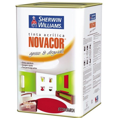Tudo sobre 'Tinta Acrílica Fosco Novacor Gesso & Drywall Econômica Branco 18L Sherwin Williams'