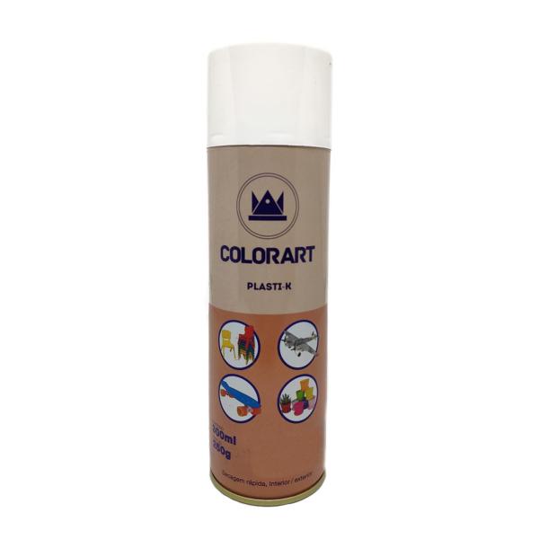 Tinta Branco Brilhante Plasti-k Spray para Plástico Colorart