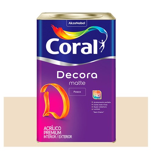 Tinta Coral Acrílica Premium Decora Fosca Palha 18L Coral