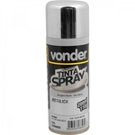 Tinta em spray metálica cromada com 200 ml Vonder - caixa com 2 Unidade - Cinza