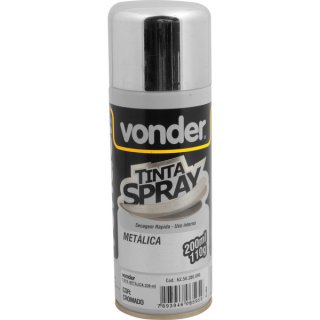 Tinta em Spray Metálica, Cromada, com 200 Ml, VONDER