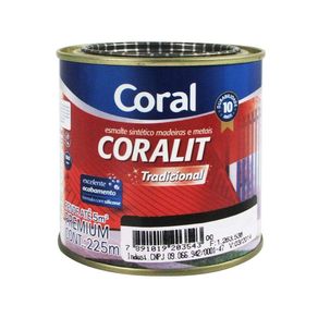 Tinta Esmalte Sintético 0,225lts Fosco Coralit Preto Coral