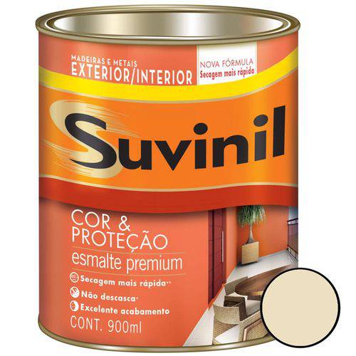 Tinta Esmalte Sintético Cor e Proteção Brilhante para Madeira e Metal Marfim 900ml - 53379200 - SUVI
