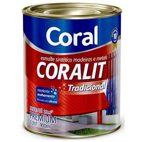 Tinta Esmalte Sintético Coralit Tradicional Brilhante para Madeira e Metal Branco 900ml - CORAL