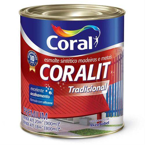 Tinta Esmalte Sintético Coralit Tradicional Brilhante para Madeira e Metal Camurça 900ml - CORAL