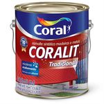 Tinta Esmalte Sintético Coralit Tradicional Brilhante para Madeira e Metal Marrom Conhaque 3,6 Litro