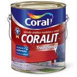 Tinta Esmalte Sintético Coralit Tradicional Brilhante para Madeira e Metal Preto 3,6 Litros - CORAL