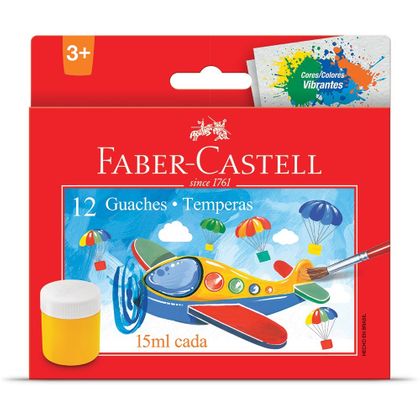 Tinta Guache 15 Ml Cada com 6 Cores - Faber Castell Faber Castell