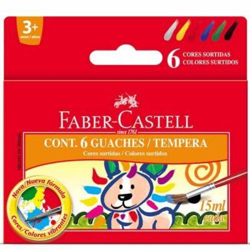 Tinta Guache 15ML C/6CORES Faber-Castell HT161106L