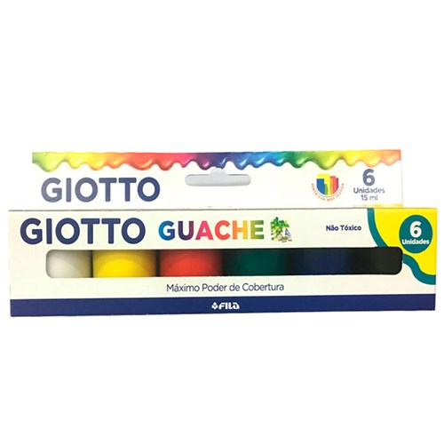 Tinta Guache 15ml Conjunto com 6 Cores Giotto