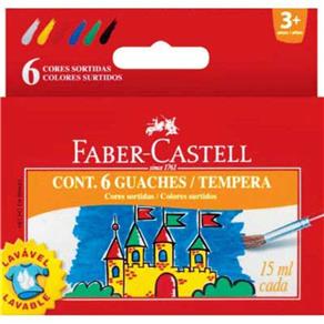 Tinta Guache 6 Cores Lavável Faber Castell