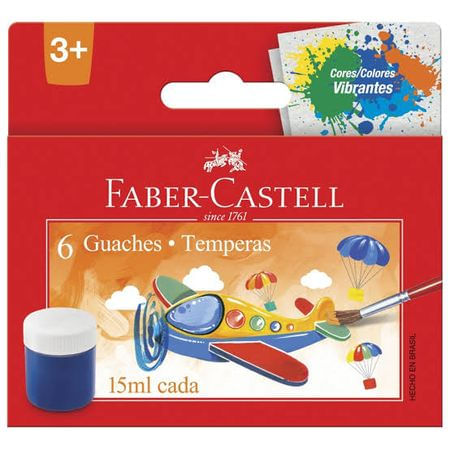 Tinta Guache Faber-Castell - 6 Cores