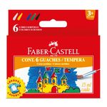 Tinta Guache Lavável 6 Cores 15ml - Faber-castell