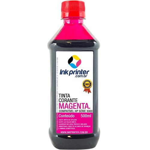 Tinta Inkprinter Magenta para Recarga de Cartucho de Impressora Hp (500Ml)