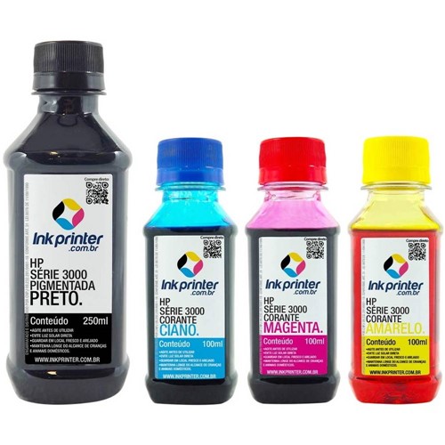 Tinta Inkprinter para Recarga de Cartucho de Impressora Hp - 550ml
