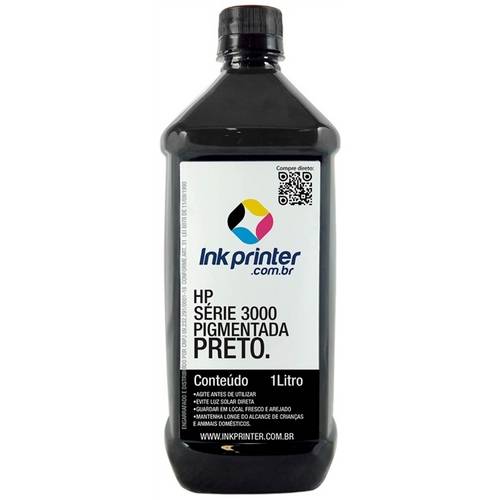 Tinta Inkprinter Pigmentada para Recarga de Cartucho de Impressora Hp - Preta (1 Litro)