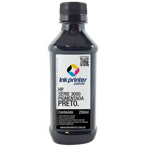 Tinta Inkprinter Pigmentada para Recarga de Cartucho de Impressora Hp - Preta (250 Ml)