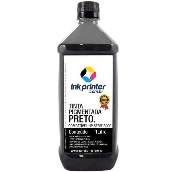 Tinta InkPrinter Preta Pigmentada para Recarga de Cartucho de Impressora HP (1 Litro)