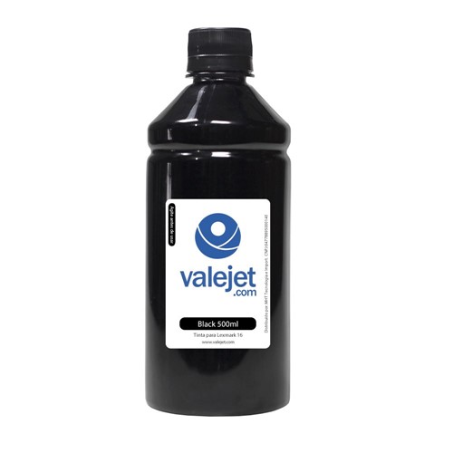 Tinta para Cartucho Lexmark 16 Black 500ml Pigmentada - Valejet