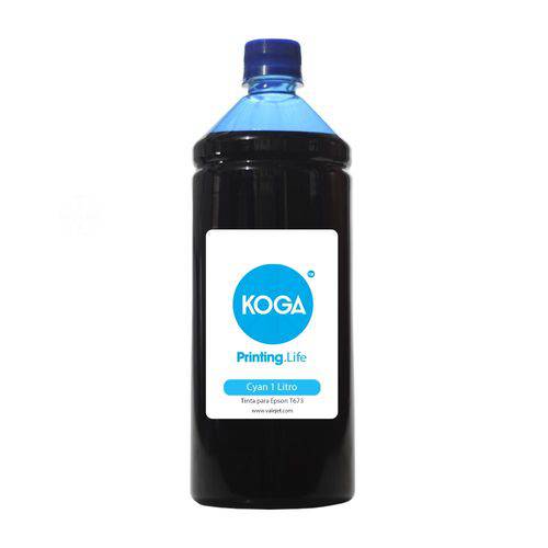 Tinta para Epson T673 Bulk Ink Cyan 1 Litro Corante Koga