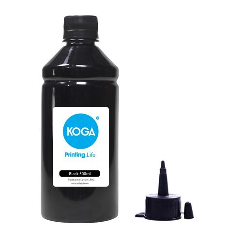 Tinta para Impressora Epson Ecotank L800 Black 500ml Corante Koga