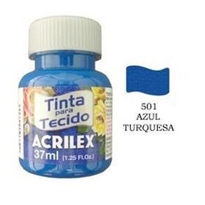 Tinta para Tecido 37ml 501 Azul Turquesa - Acrilex 900677