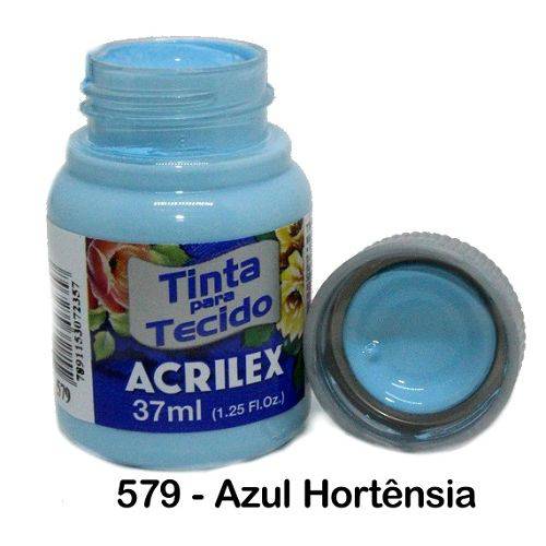 Tinta para Tecido Acrilex Fosca 37ml - 579 Azul Hortênsia