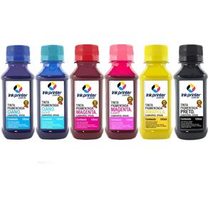 Tinta Pigmentada InkPrinter para Bulk Ink Impressora Epson (6x100 Ml)