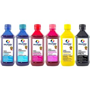 Tinta Pigmentada InkPrinter para Bulk Ink Impressora Epson (6x500 Ml)