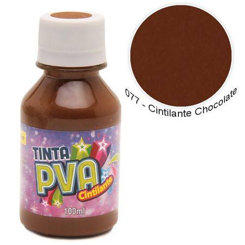 Tinta Pva Cintilante Glitter 100ml - Chocolate