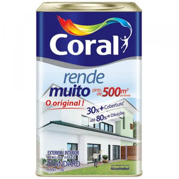 Tinta Rende Muito Fosco Amarelo Frevo 18 Lt - Coral