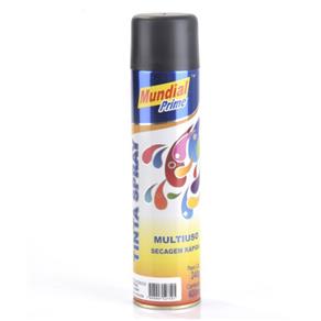 Tinta Spray 400ml Mundial Prime Uso Geral Preto Fosco