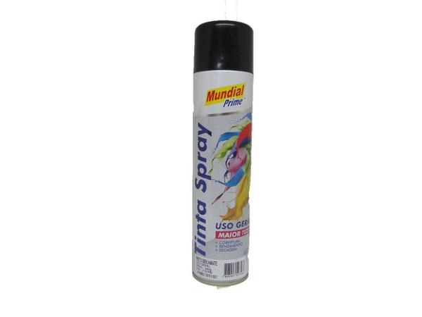 Tinta Spray 400ml Preto Brilhante Mundial Prime