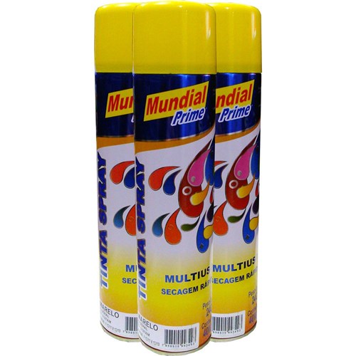 Tinta Spray Amarelo 400ml - Mundial Prime