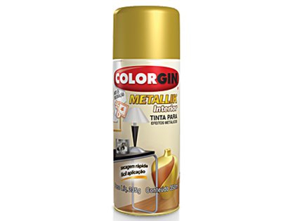 Tinta Spray Colorgin 057 Metallik Interior Dourado