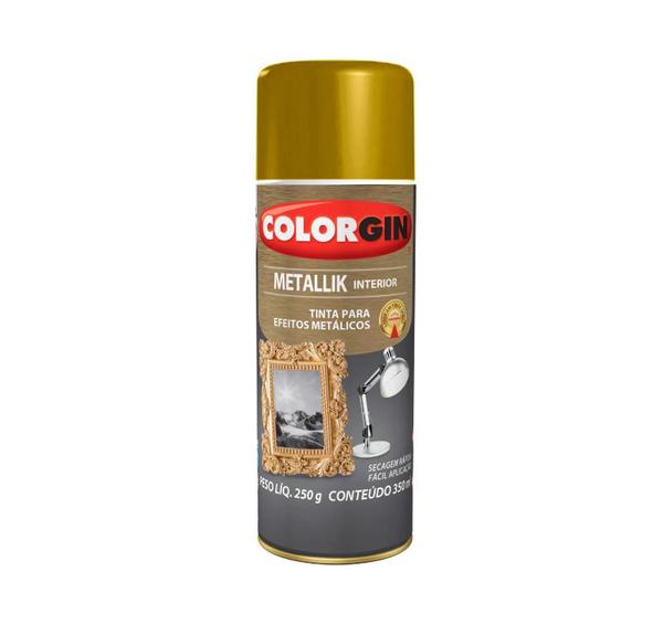 Tinta Spray Colorgin Metallik 052 Ouro