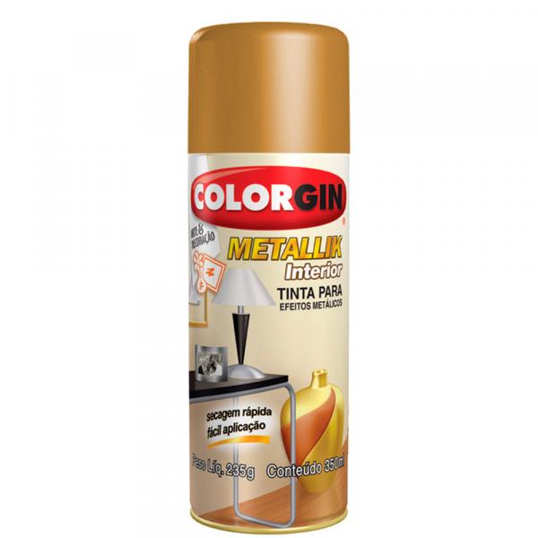Tinta Spray Colorgin Metallik 350 Ml Dourado - 057 - COLORGIN
