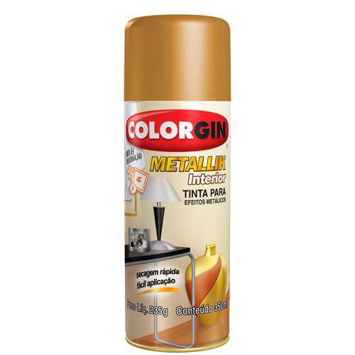 Tudo sobre 'Tinta Spray Colorgin Metallik 350 Ml Dourado - 057'