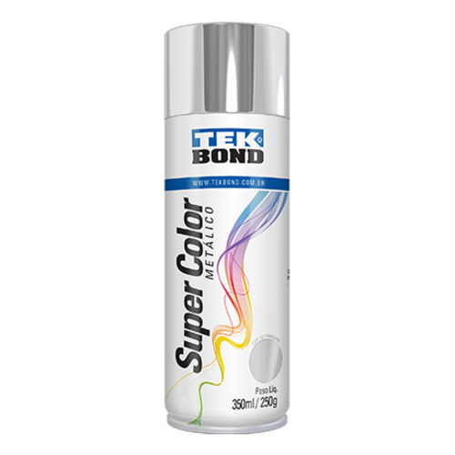 Tinta Spray Cromado Metalico 350ml/250g Tek Bond