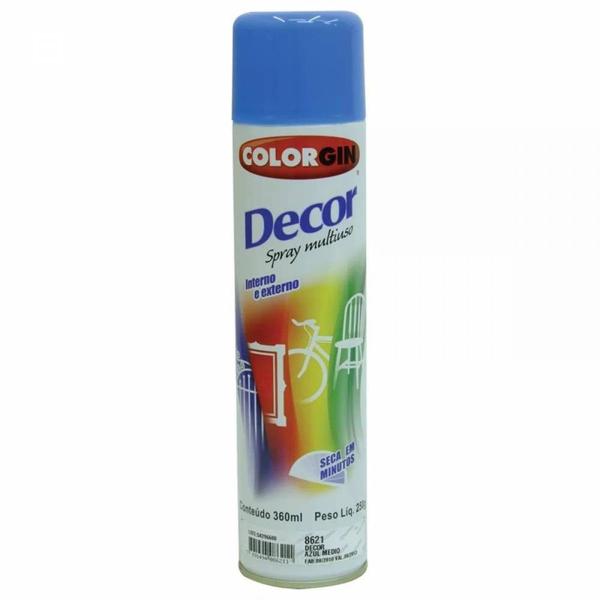 Tinta Spray Decor 8621 Azul Medio 250gr Colorgin - Decor Colorgin