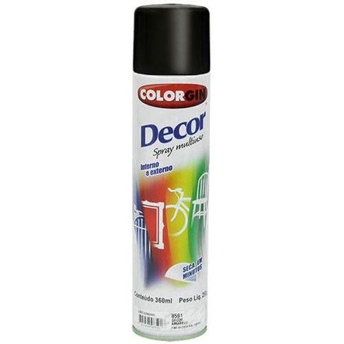 Tinta Spray Decor Preto Fosco 360ml - COLORGIN