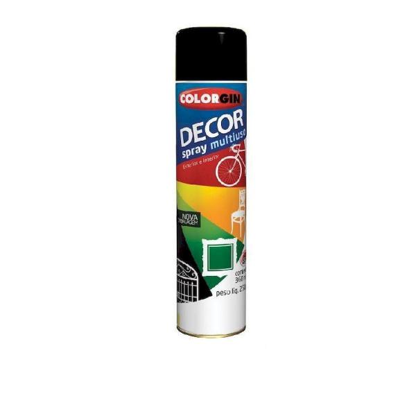 Tinta Spray Decor Preto Fosco 360ml - Colorgin