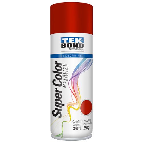 Tinta Spray Metálico 350Ml Tek Bond (Vermelho)