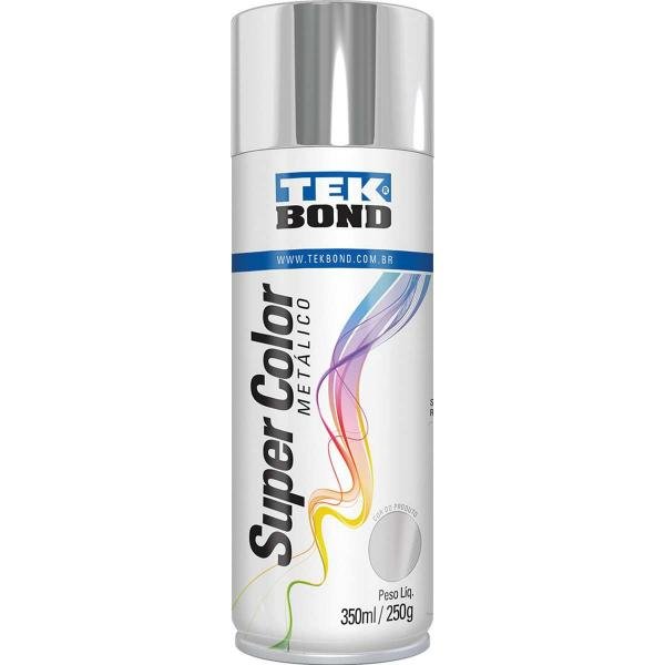 Tinta Spray Metalico Cromado 350ml/250g Unidade - Tekbond