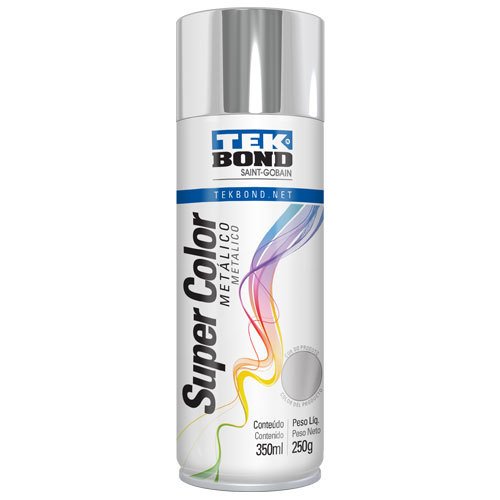 Tinta Spray Metálico Cromado 350Ml Tek Bond