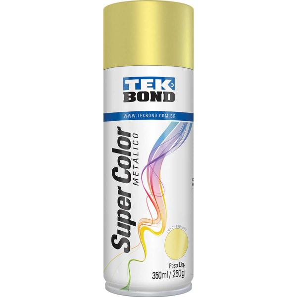 Tinta Spray Metalico Dourado 350ml/250g Unidade - Tekbond